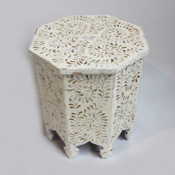 Mother Of Pearl Wooden Modern Antique Handmade Stool