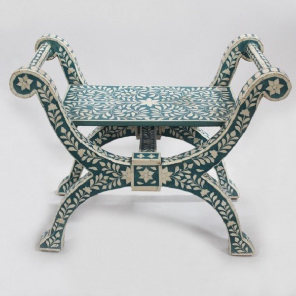 Bone Inlay Roman Chair