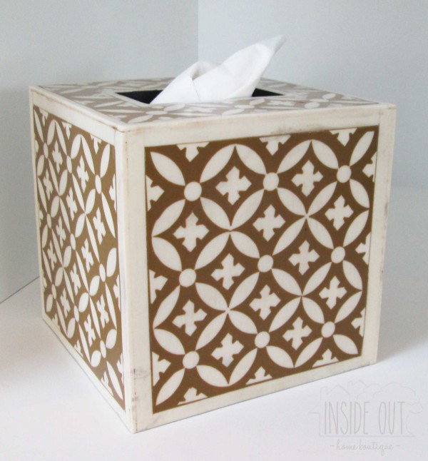 Handmade Bone Inlay Tissue Box
