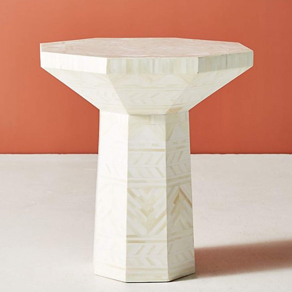 Handmade Bone Inlay Wooden Modern Floral Pattern Coffee Table Furniture 