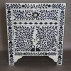 Handmade Mother Of Pearl Inlay Antique Home Decor Floral Pattern 1 Drawer and 2 Door Bedside Furniture